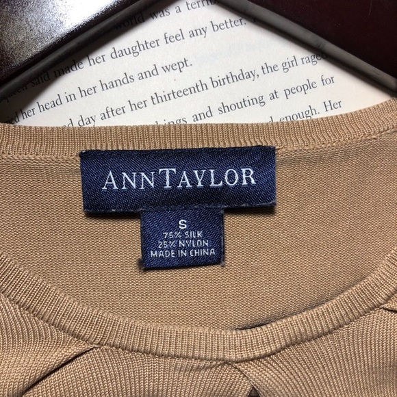 Ann Taylor small long sleeved top, tan - Picture 2 of 7